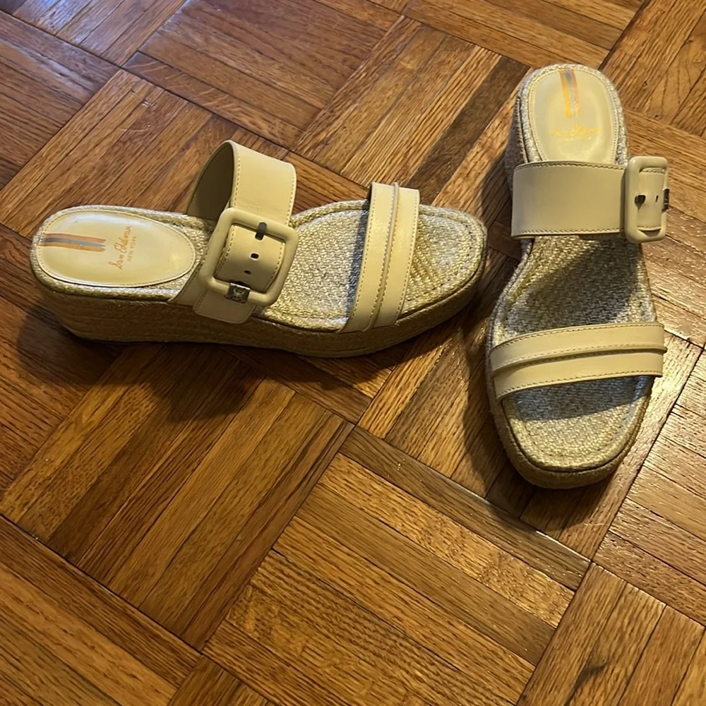 Sam Edelman ‘Carson’ Beige Espadrille Wedge Sandals Size 10